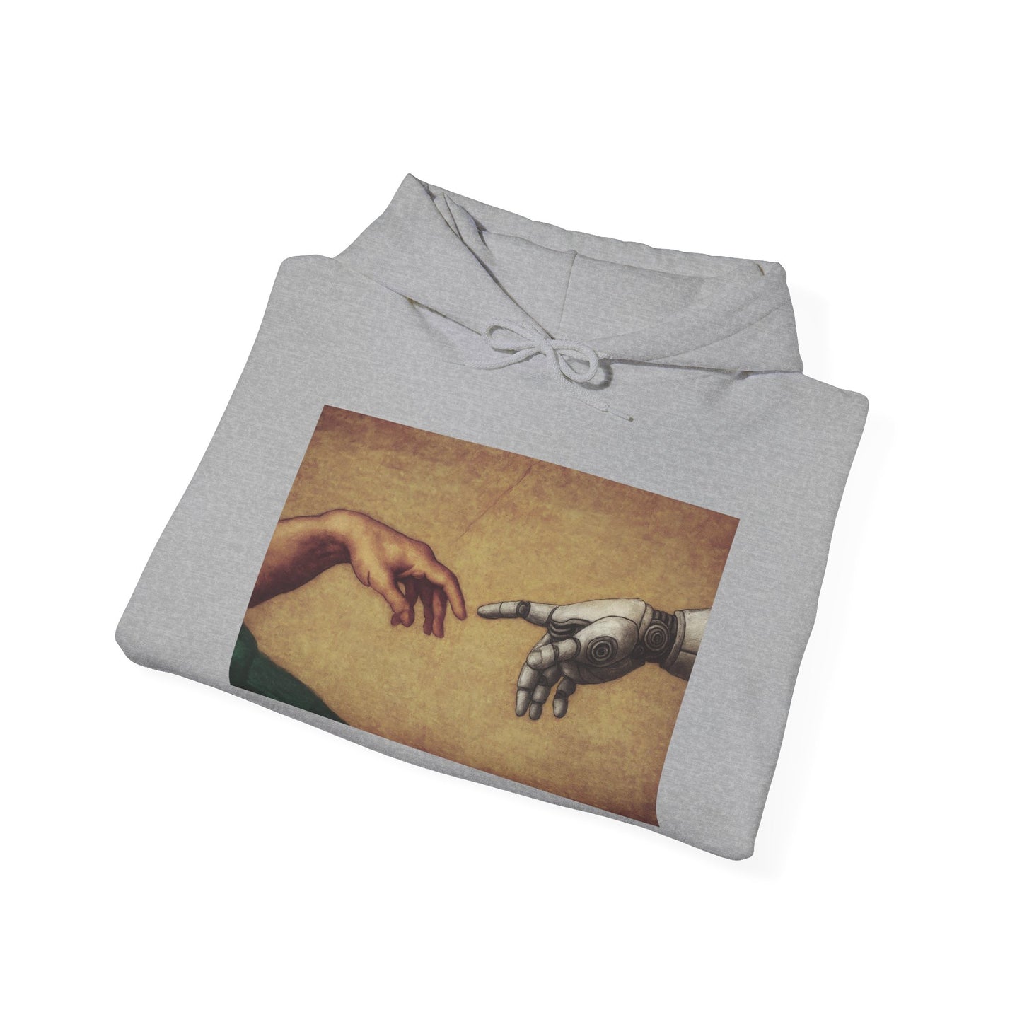 Artistic Hoodie with Michelangelo's Creation of Adam Design AI