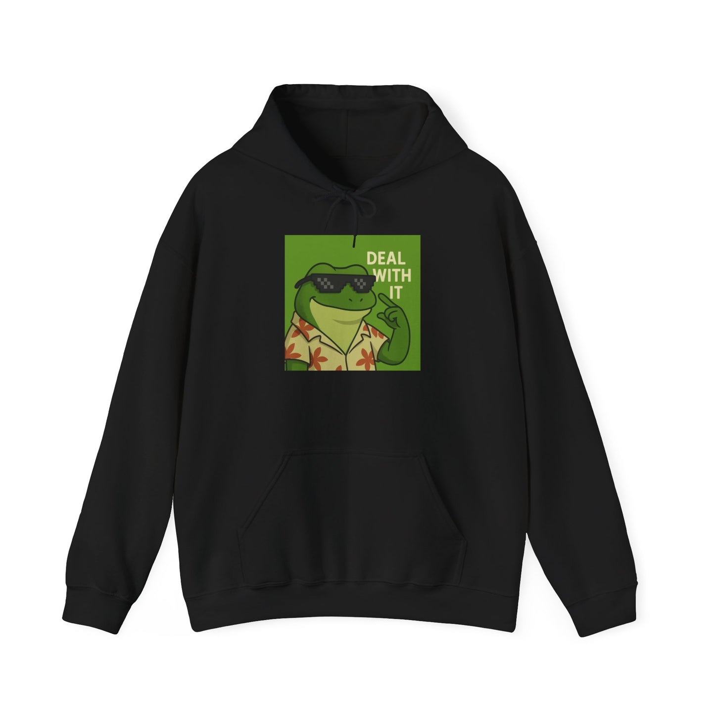 Cool Froge Hoodie with 'Deal With It' Graphic