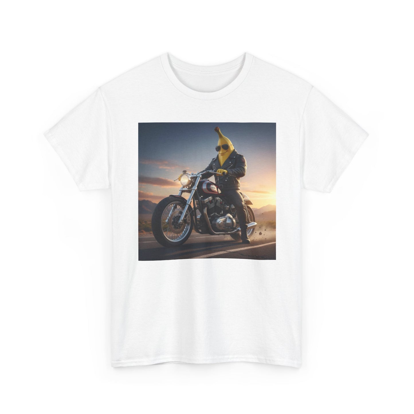 Nano Banana Rider Motorcycle T‑Shirt — Retro Biker Graphic Tee Nanobanana.ai