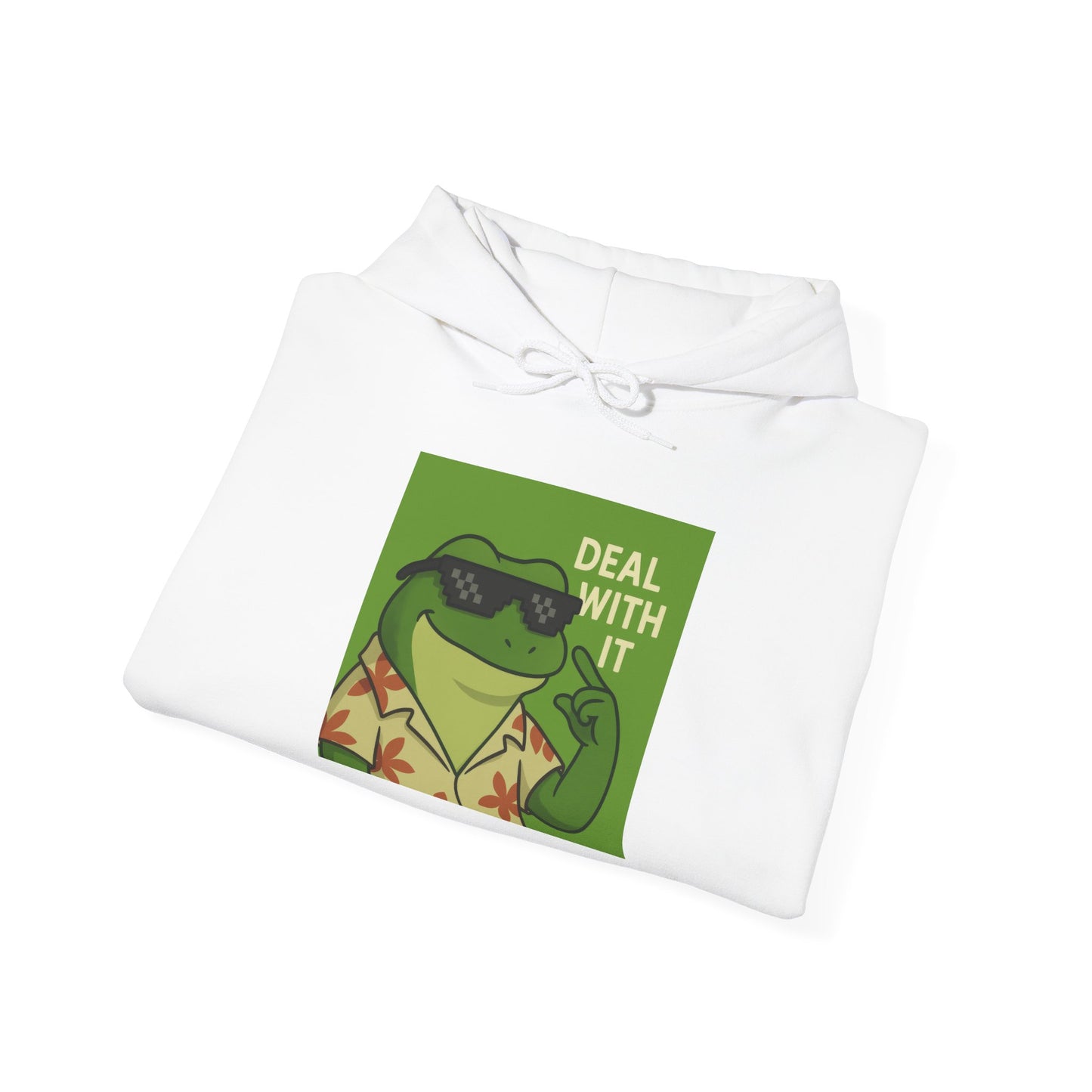 Cool Froge Hoodie with 'Deal With It' Graphic