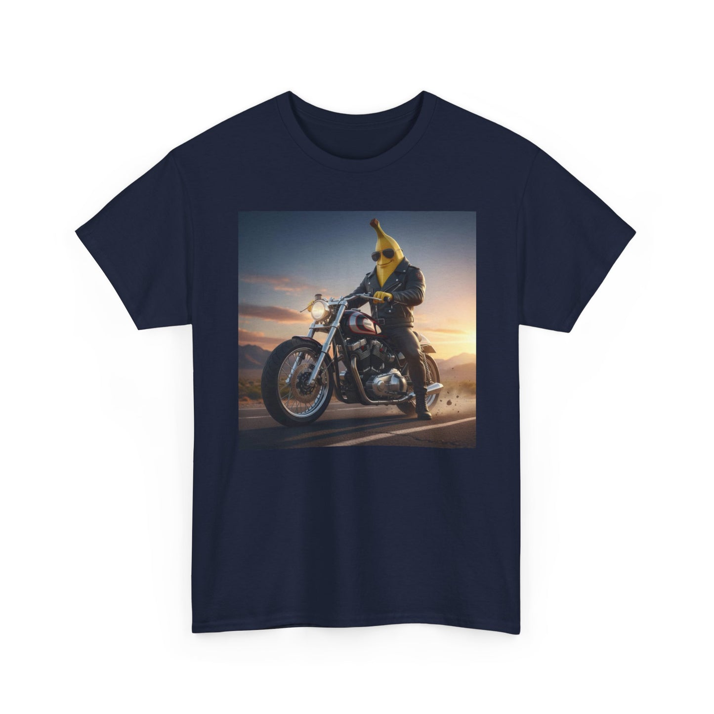 Nano Banana Rider Motorcycle T‑Shirt — Retro Biker Graphic Tee Nanobanana.ai