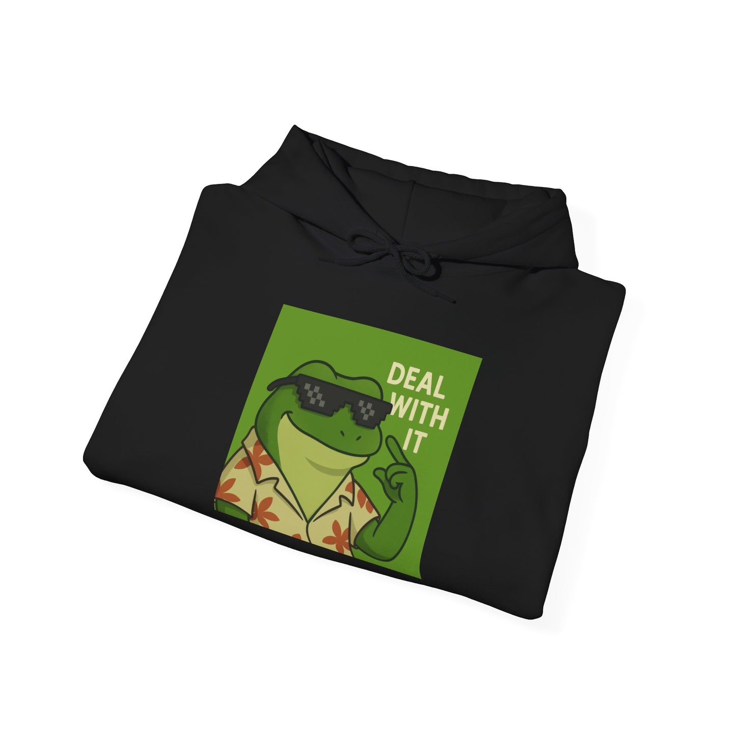 Cool Froge Hoodie with 'Deal With It' Graphic