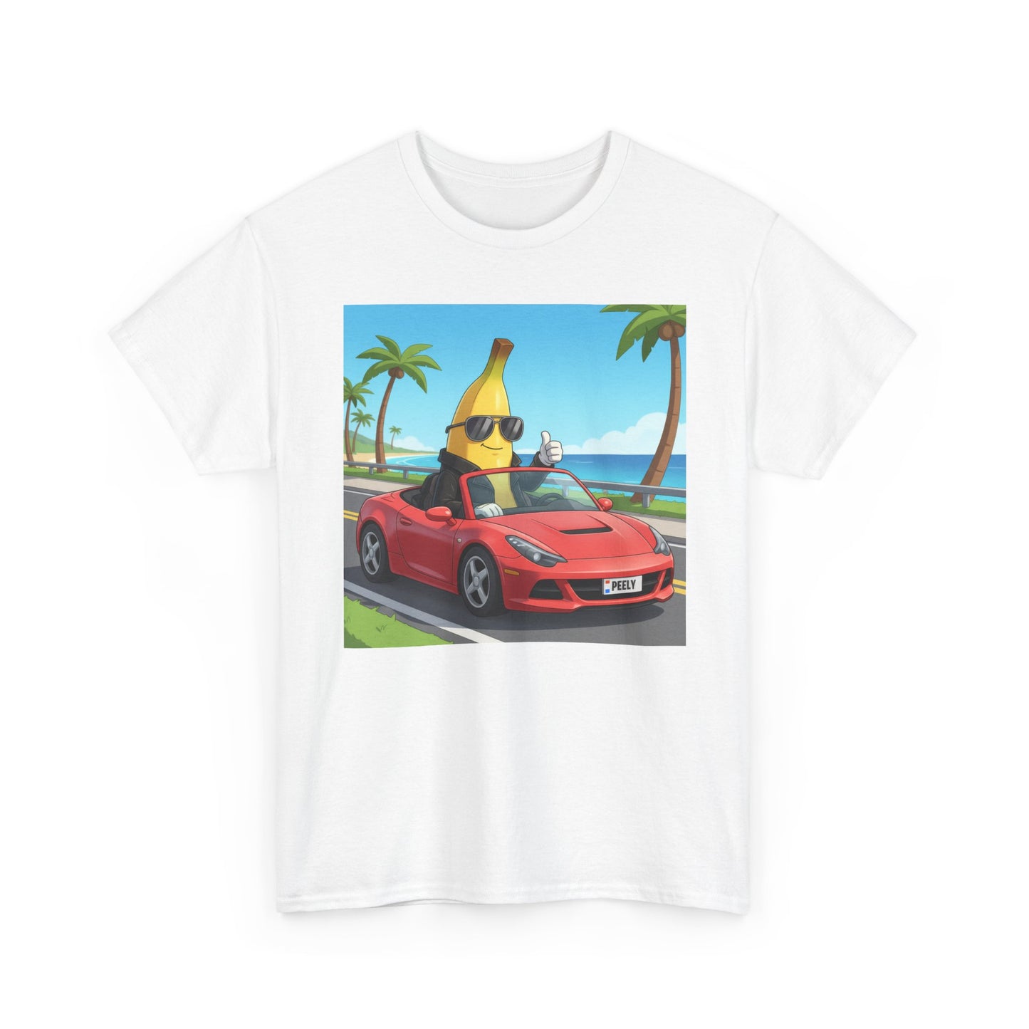 Banana Driver Tee — Funny Tropical Beach Car Graphic T-Shirt - Nanobanana.ai