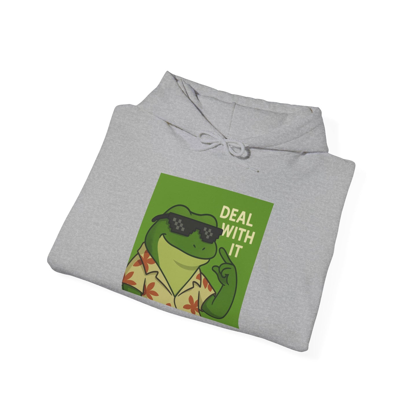 Cool Froge Hoodie with 'Deal With It' Graphic