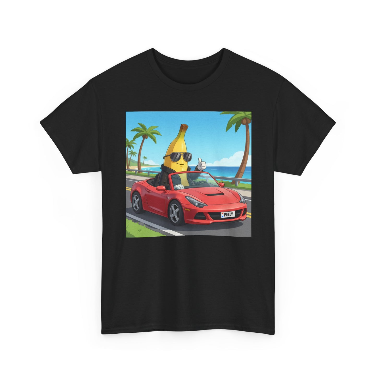 Banana Driver Tee — Funny Tropical Beach Car Graphic T-Shirt - Nanobanana.ai