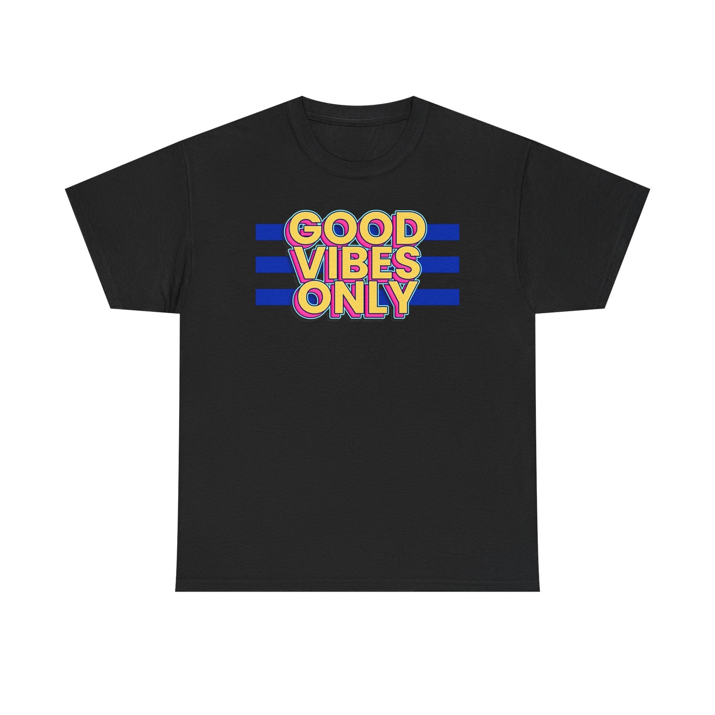 Good Vibes Only Unisex Heavy Cotton Tee, Positive Vibes Shirt, Fun Casual Wear, Summer Outfit, Perfect Gift for Friends