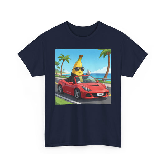 Banana Driver Tee — Funny Tropical Beach Car Graphic T-Shirt - Nanobanana.ai
