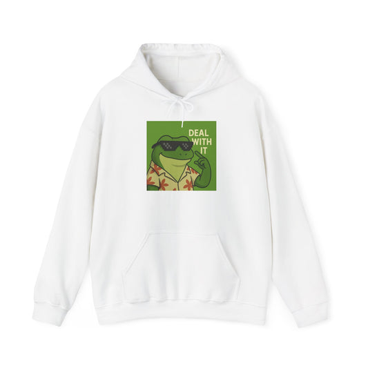 Cool Froge Hoodie with 'Deal With It' Graphic