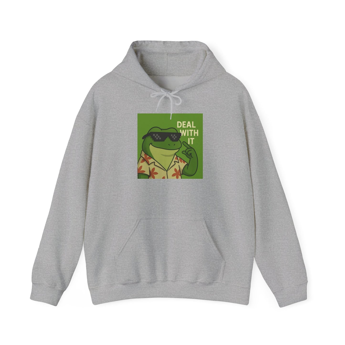 Cool Froge Hoodie with 'Deal With It' Graphic