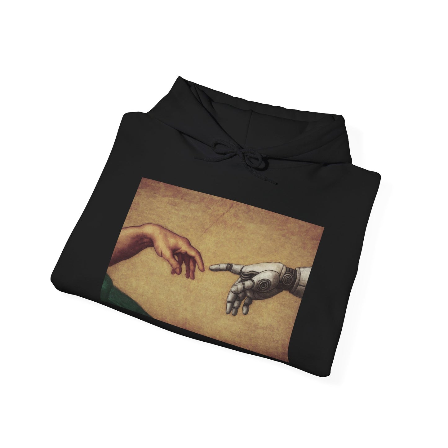 Artistic Hoodie with Michelangelo's Creation of Adam Design AI