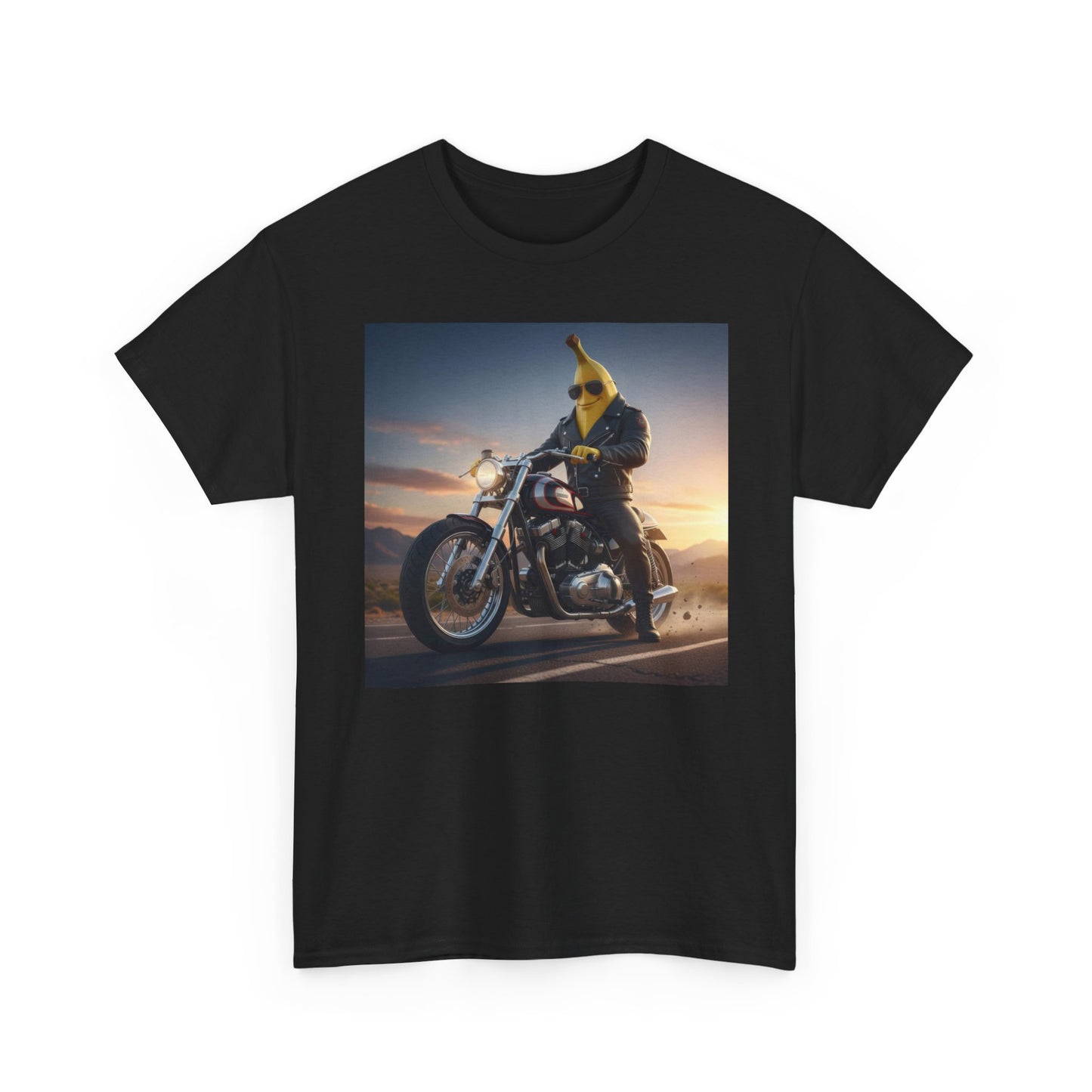 Nano Banana Rider Motorcycle T‑Shirt — Retro Biker Graphic Tee Nanobanana.ai