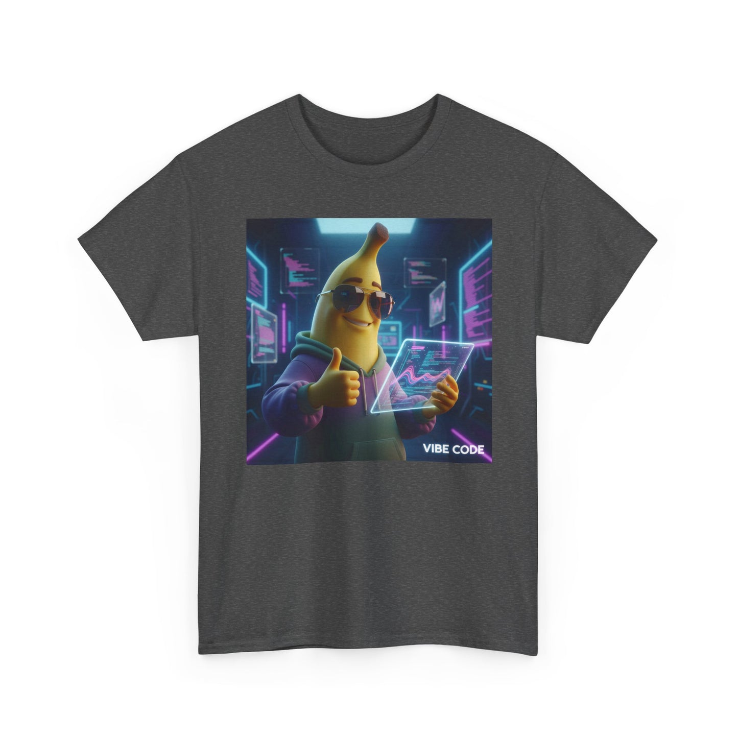 Retro Cyber Banana T‑Shirt — 'Vibe Code' Gamer Graphic Tee